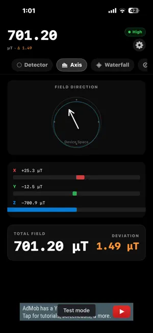 Magnet Meter - Field Detector screenshot 2