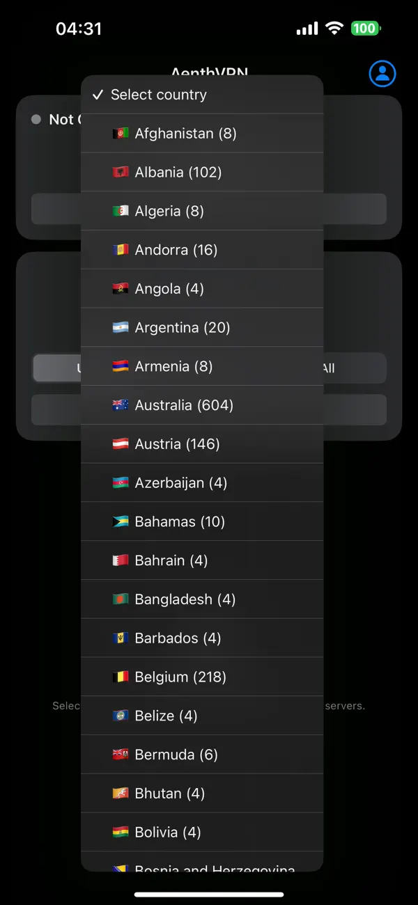Screenshot #3 pour AenthVPN - Fast & Secure VPN