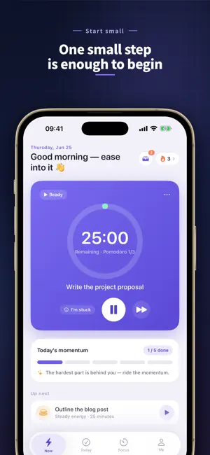 FocusFlow: Gentle ADHD Timer screenshot 1