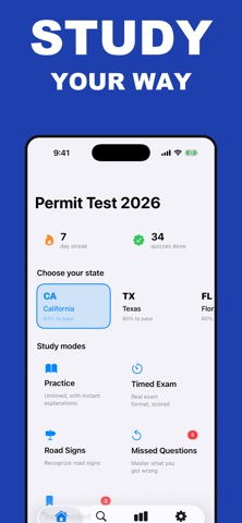 DMV Permit Test:  2026 iPhone screenshot
