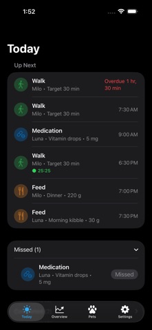 PiwPaw: Pet Care Tracker iPhone screenshot
