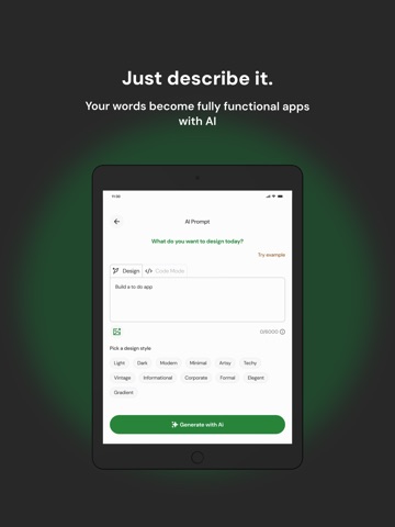 AI App Builder: AppForceStudio iPad screenshot
