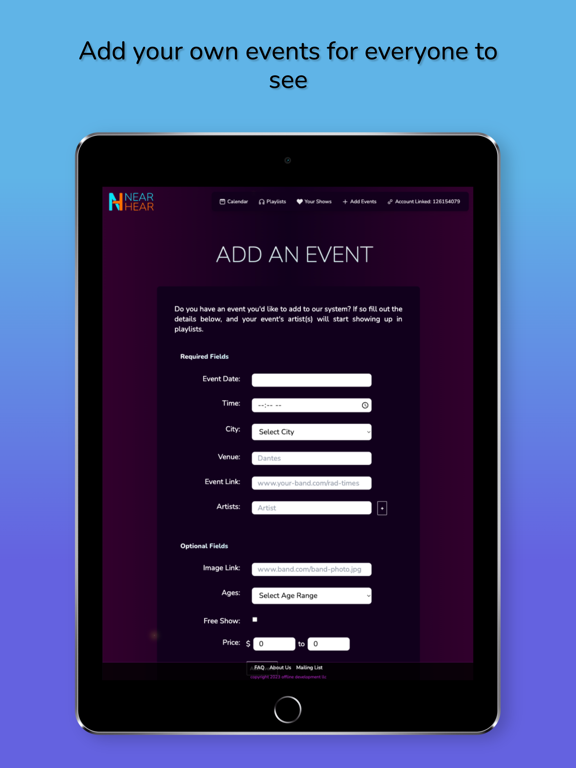 NearHear iPad screenshot 1 - Music app