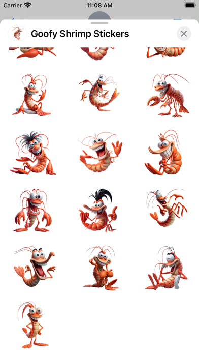 Screenshot #3 pour Goofy Shrimp Stickers