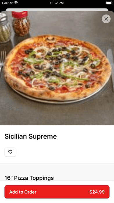 Vittorios Pizzeria iPhone screenshot 3 - Food & Drink app