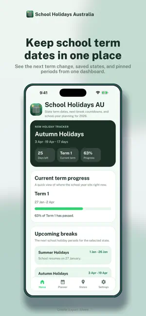 School Holidays Australia screenshot 1