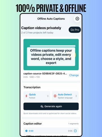 Offline AI Auto Captions