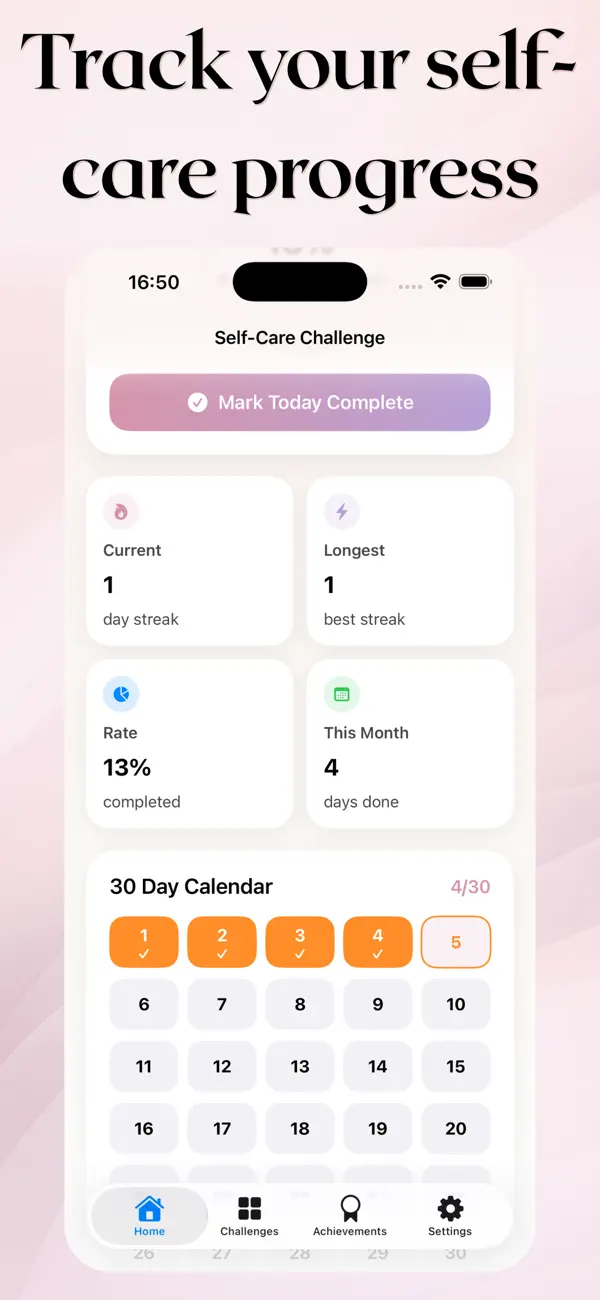 Screenshot #2 pour 30 Day Self-Care Challenge