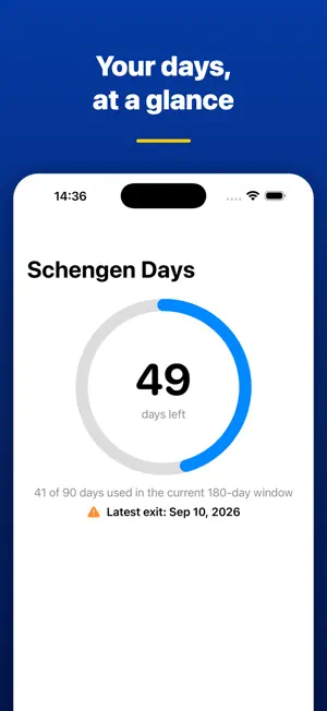 Schengen Calculator & Tracker screenshot 1