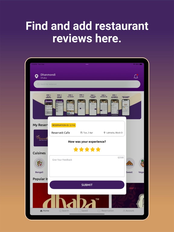 Reserveit BD iPad screenshot 9 - Food & Drink app
