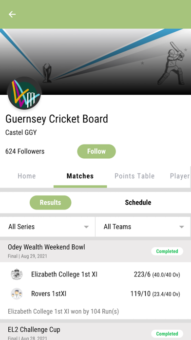Guernsey Cricket Board Screenshot