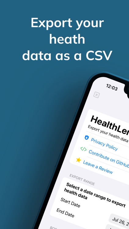 Health Lens - CSV Exporter