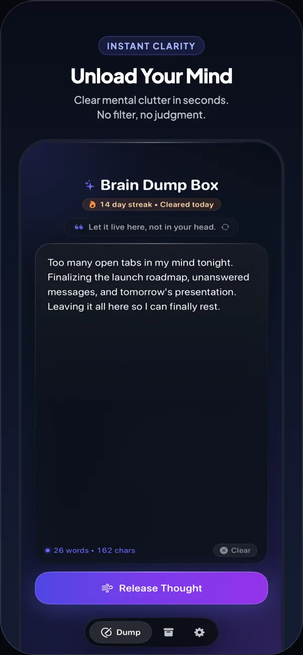 Screenshot #1 pour Brain Dump Box