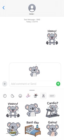 Fit Koala Stickers screenshot