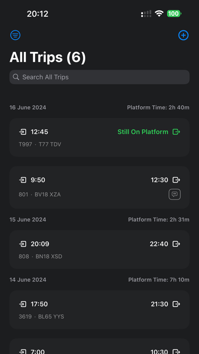OnPlatform - Driver Log screenshot