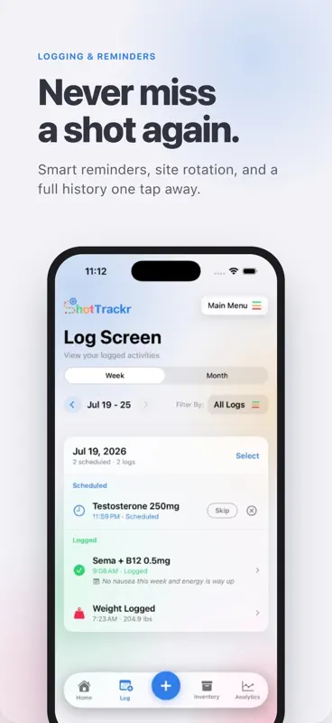 ShotTrackr: GLP-1 & Peptide screenshot 3 of 10