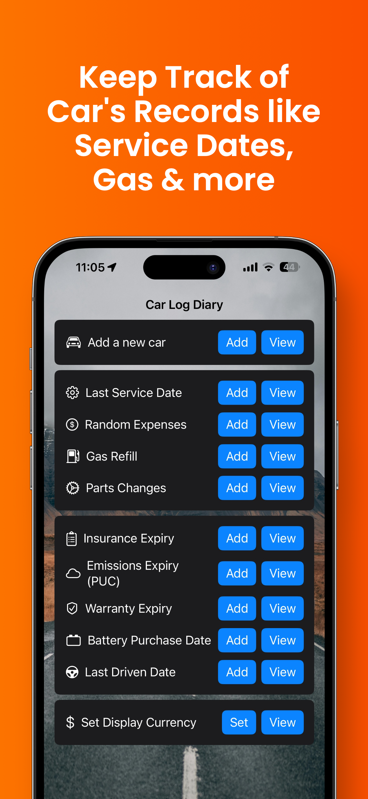 Car Log Diary
