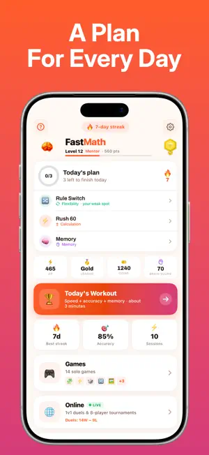Fast Math: Brain Games & IQ screenshot 1