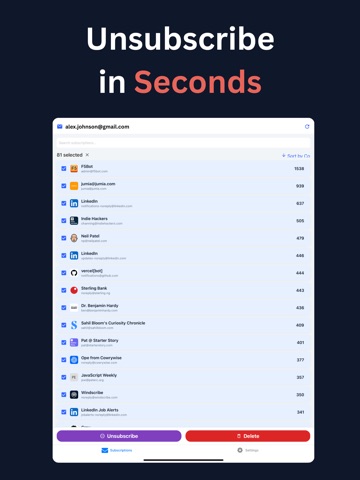 InboxPurge - Email Cleaner iPad screenshot