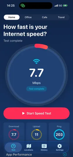 Captura de pantalla de Speedtest Ultra – Speed Test en iPhone 1