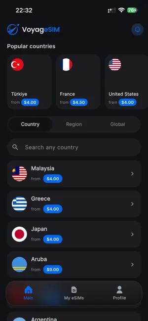 VoyageSIM - eSIM for Travel screenshot 1