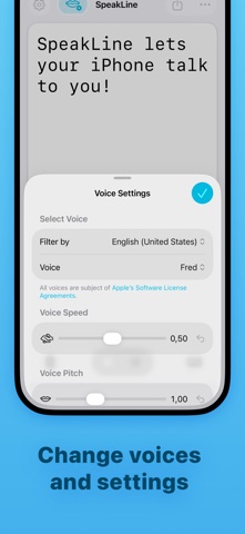SpeakLine – Text to Speech iPhone screenshot