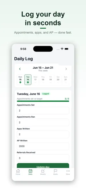 Goal Tracker (3f6628) screenshot 1