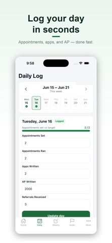 Goal Tracker (3f6628) iPhone screenshot
