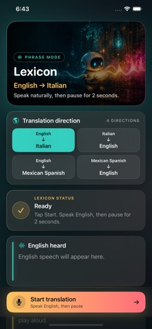 Lexicon AI · Live Translator screenshot
