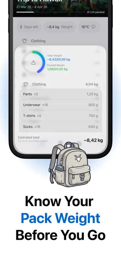 PackGoat - Packing List screenshot 2