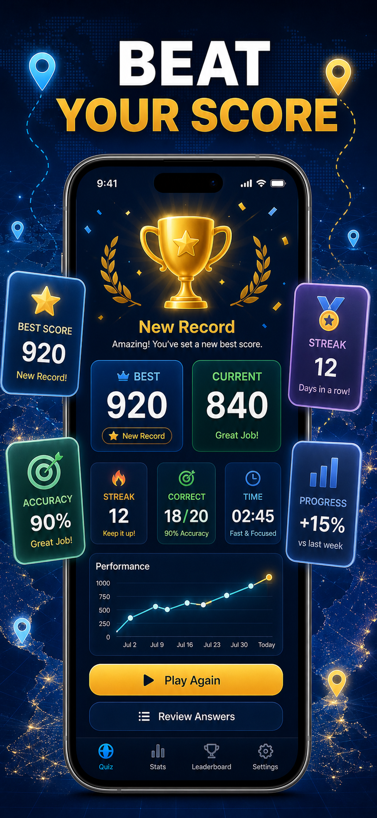 World Capitals & Flag Quiz screenshot 3