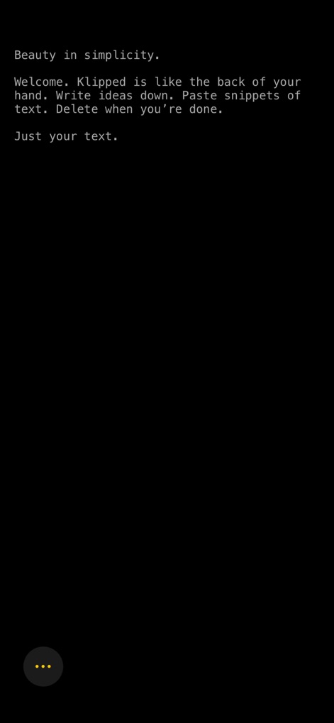 Klipped - Appreciate the 'Lights Off' mode's optimized dark background and crisp white text, enhancing readability during extended writing sessions.