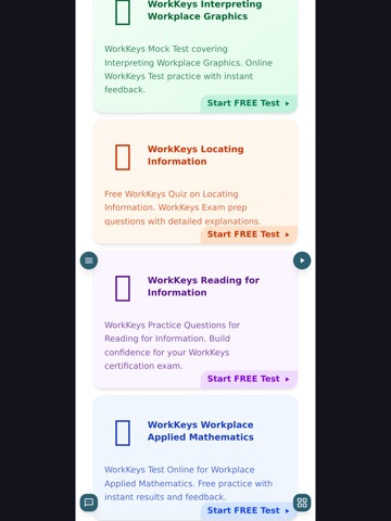 WorkKeys Practice Test iPad screenshot
