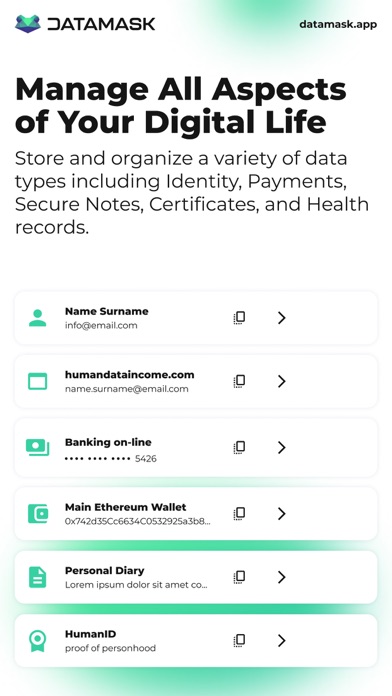 Datamask: Data Wallet Screenshot
