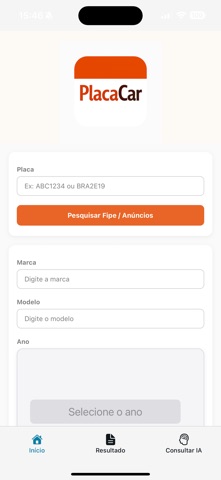 PlacaCar: FIPE e anúncios iPhone screenshot