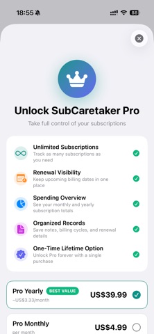 SubCaretaker screenshot