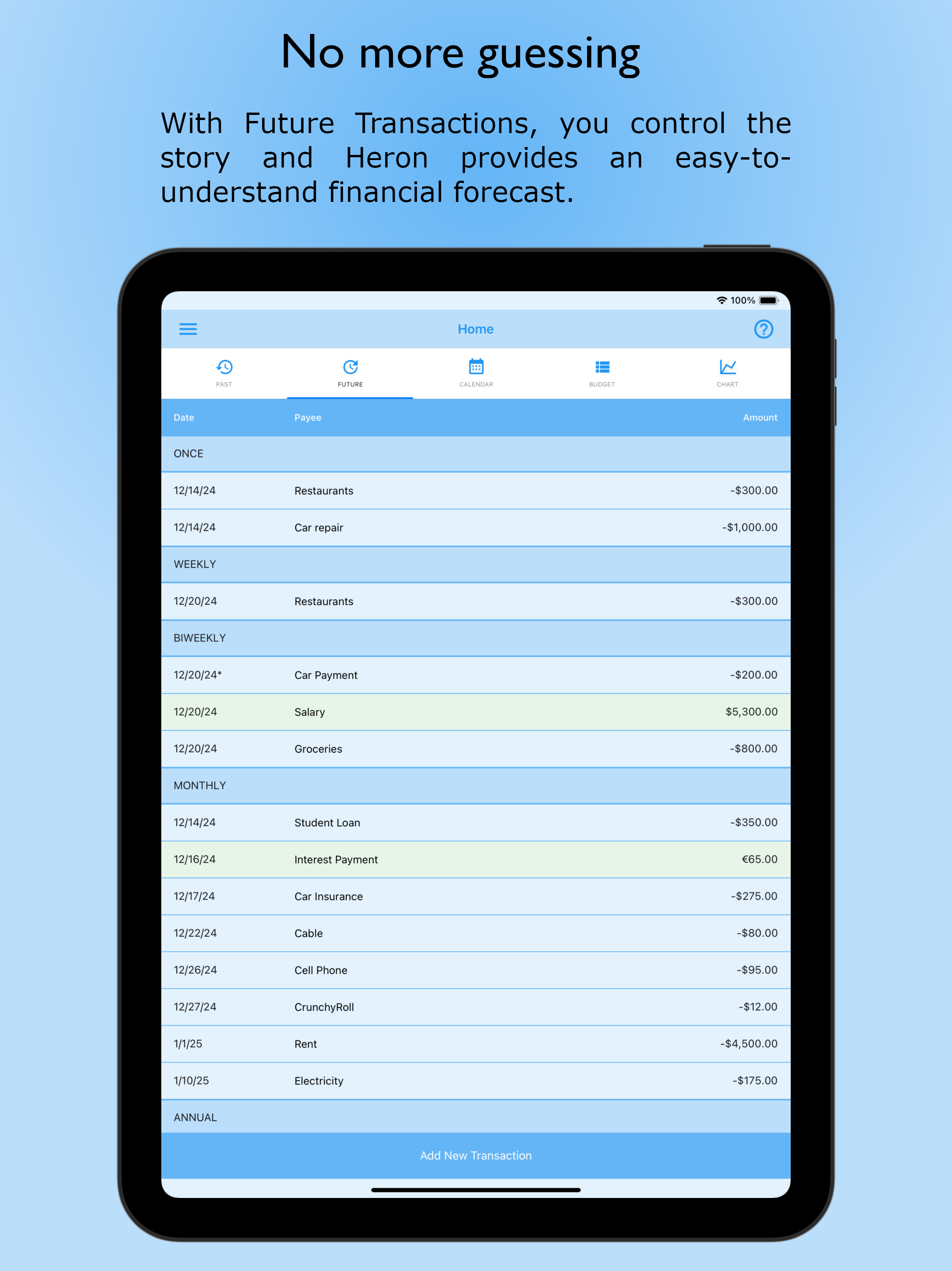 Heron: Budget Planner