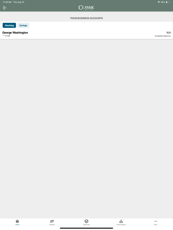 Classic Bank Business Mobile iPad screenshot 3 - Finance app