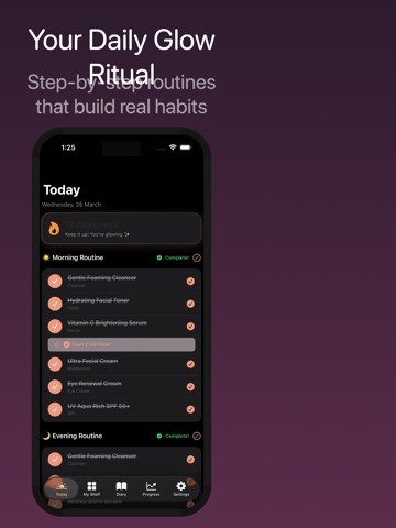 GlowLog — Skincare Tracker iPad screenshot