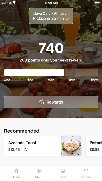 iJava Cafe iPhone screenshot 1 - Food & Drink app