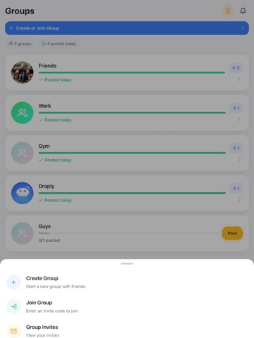 Droply Groups iPad screenshot