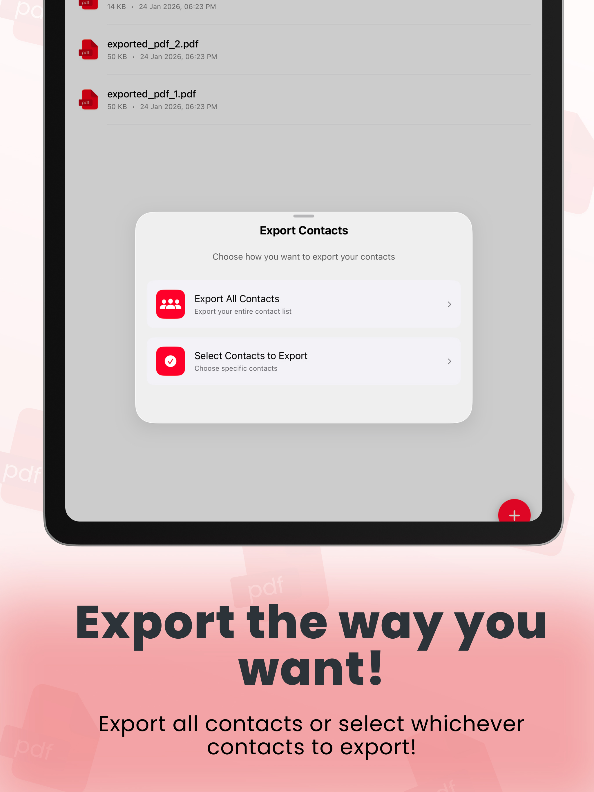 Contacts To PDF File Converter screenshot 6
