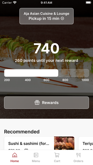 Aja Asian Cuisine & Lounge app screenshot