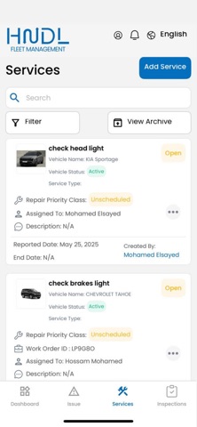 HNDL Fleet Management screenshot