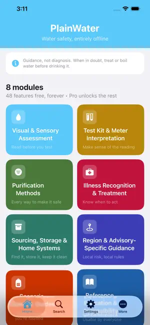 PlainWater - Water Safety screenshot 1