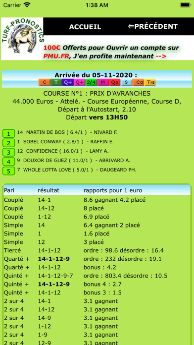 Screenshot #2 pour Turf-Pronostics
