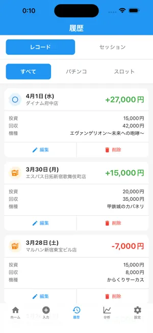 パチンコ・スロット収支管理 screenshot 2