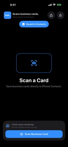 Meet Bob: Card Scanner iPhone screenshot