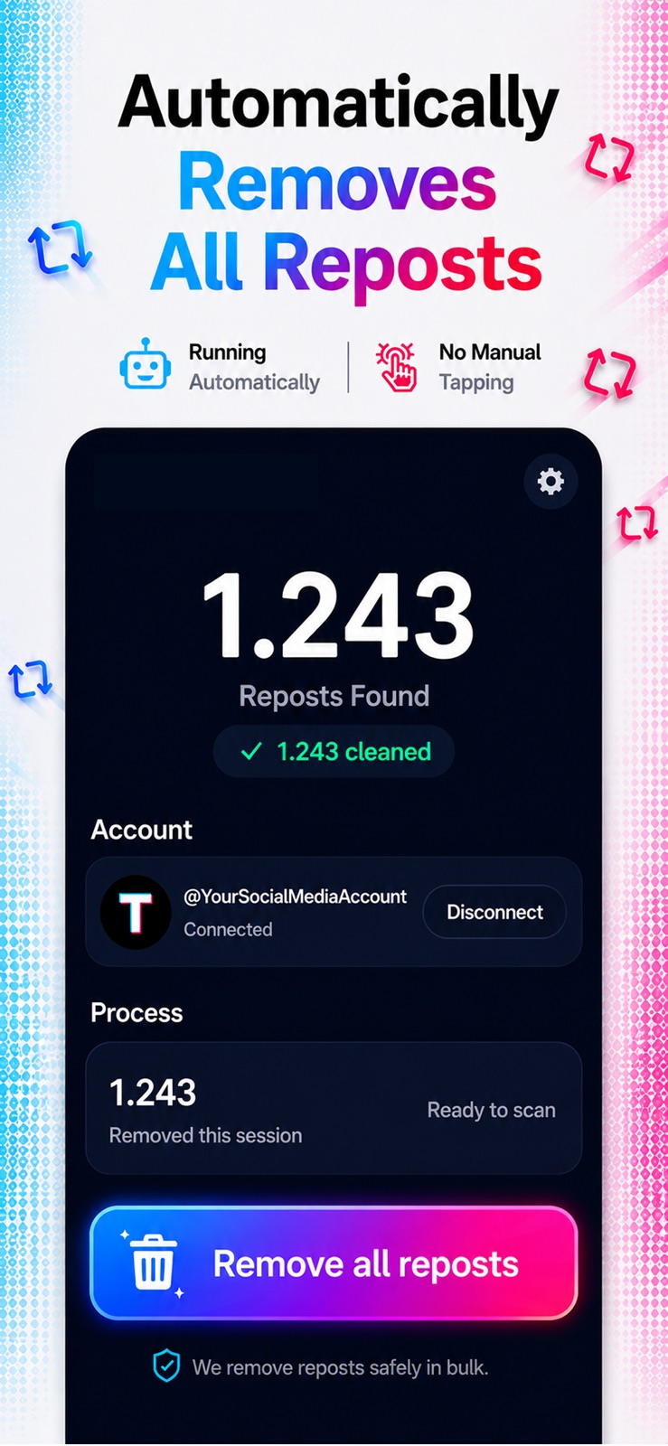 CleanTok: Repost Remover iphone screenshot 2