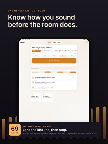 Aloud: Speech Coach iPad screenshot